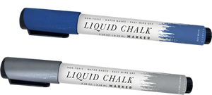 1 Silver Lining, and 1 Sky Blue Liquid Chalk Marker-Non-toxic, water based, easy wipe off