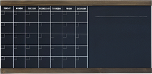 1 Large horizontal 30-day calendar blackboard with wood trim