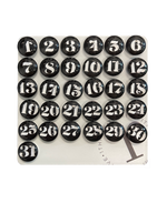 Black Number Glass Magnets