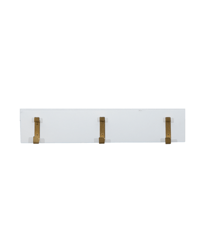 1 Half strip hooks white wood with black metal hooks 13.50" X 1.25" X 2.75"