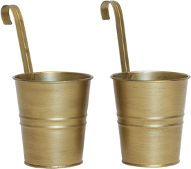 2 Gold metal cups 4.00" X 4.25" X 8.00"