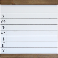 1 Medium weekly whiteboard with wood trim 13.50" X 1.25" X 13.50"