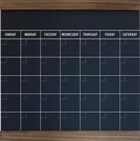   1 Medium monthly blackboard with wood trim 13.5” W X 13.5” H