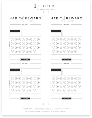 Monthly Habit & Reward Tracker