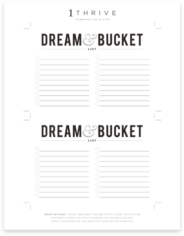 Dream Bucket List