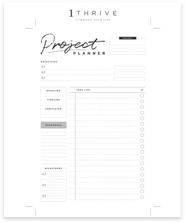 Monthly Project Planner