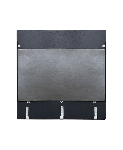 1 Silver file holder mounted on black wood with metal hooks 13.50" X 3.75" X 13.50"