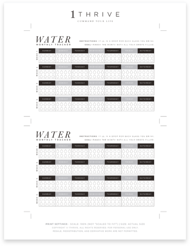 Monthly Water Intake Tracker