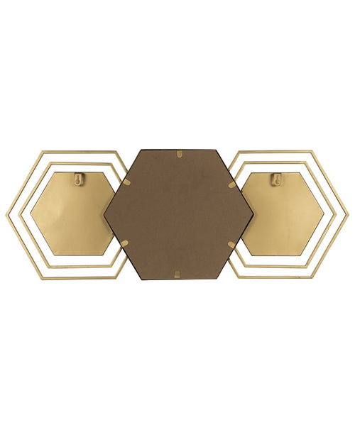 Gold Hexagon Mirror Wall Decor