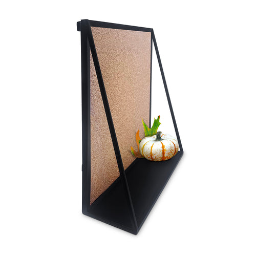 Medium Black Corkboard With Shelf