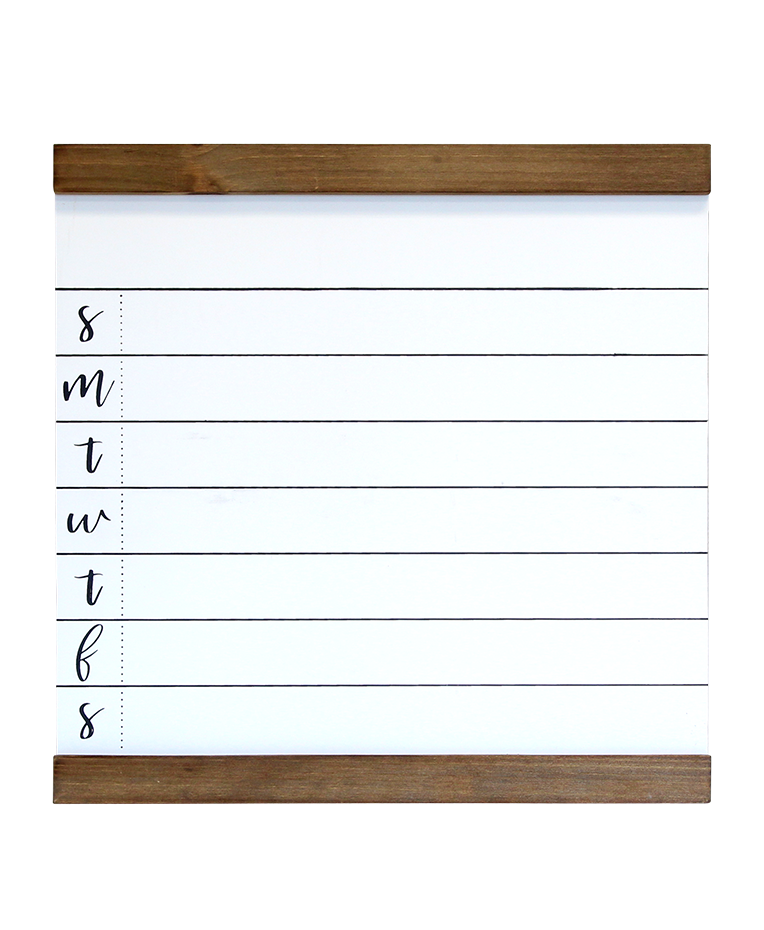 Medium White Weekly 1WRITE Board