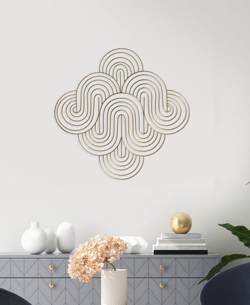 Waves in Gold Wall Decor