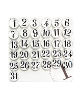 White Number Glass Magnets